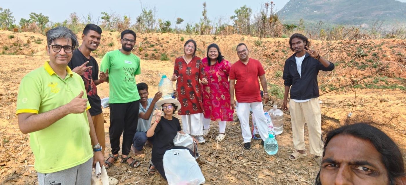 The team out in the field together