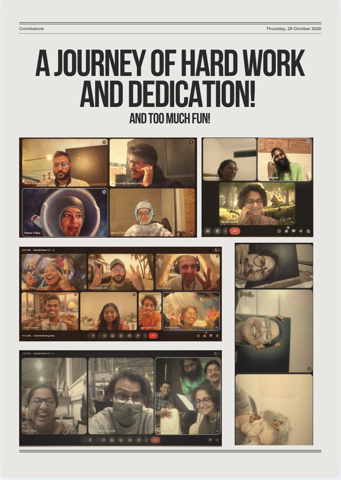 The Transition Post page two: 'A journey of hard work and dedication! And too much fun!'
